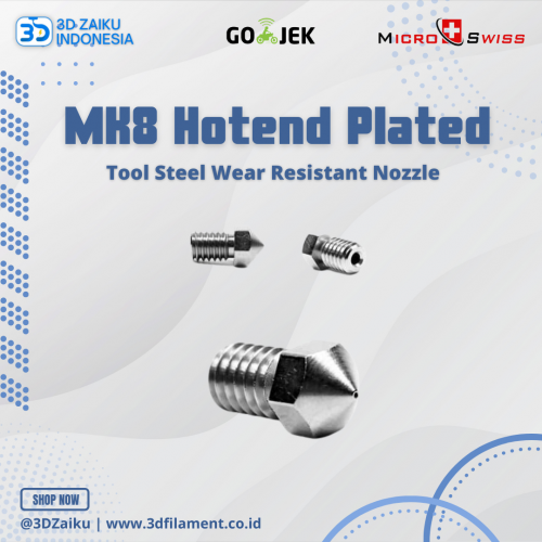 Micro Swiss MK8 Hotend Plated Tool Steel Wear Resistant Nozzle - 0.6 mm